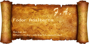 Fodor Adalberta névjegykártya